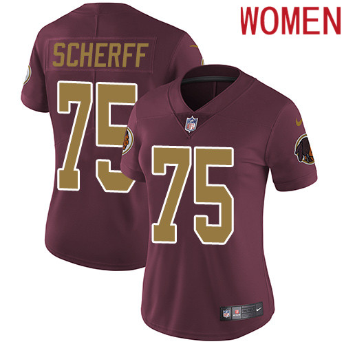 2019 Women Washington Redskins 75 Scherff red Nike Vapor Untouchable Limited NFL Jersey style 2